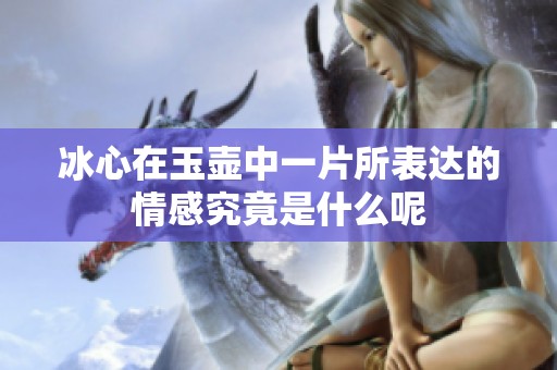 冰心在玉壶中一片所表达的情感究竟是什么呢