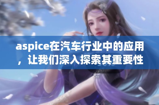 aspice在汽车行业中的应用，让我们深入探索其重要性及未来发展方向
