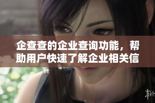 企查查的企业查询功能，帮助用户快速了解企业相关信息与信用状况