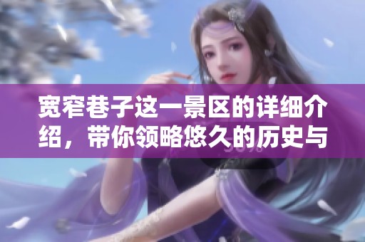宽窄巷子这一景区的详细介绍，带你领略悠久的历史与文化魅力