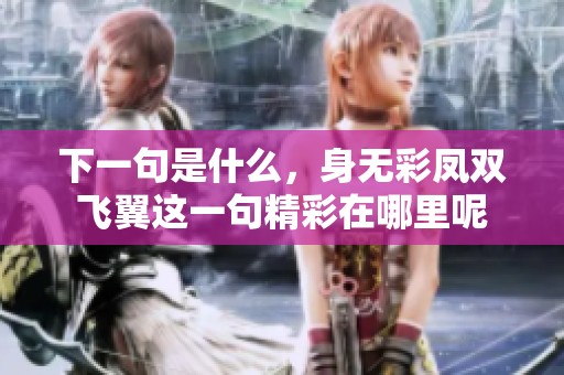 下一句是什么，身无彩凤双飞翼这一句精彩在哪里呢