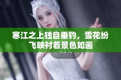 寒江之上独自垂钓，雪花纷飞映衬着景色如画