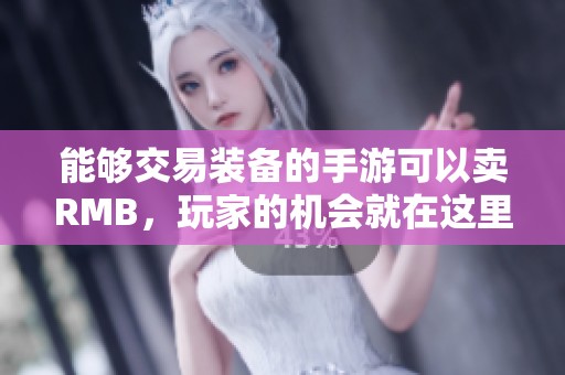能够交易装备的手游可以卖RMB，玩家的机会就在这里等你来探索