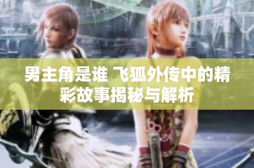 男主角是谁 飞狐外传中的精彩故事揭秘与解析