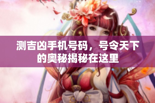 测吉凶手机号码，号令天下的奥秘揭秘在这里
