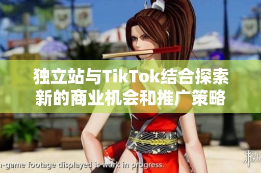 独立站与TikTok结合探索新的商业机会和推广策略