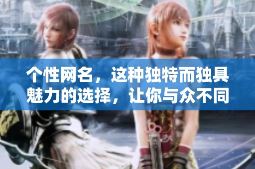 个性网名，这种独特而独具魅力的选择，让你与众不同。