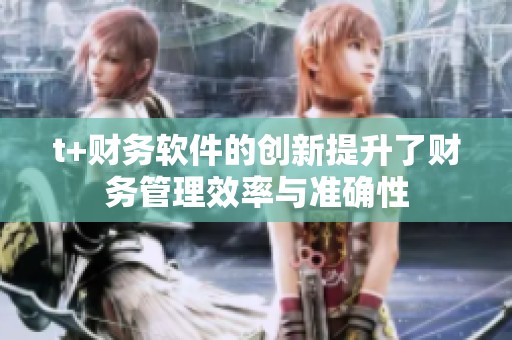 t+财务软件的创新提升了财务管理效率与准确性