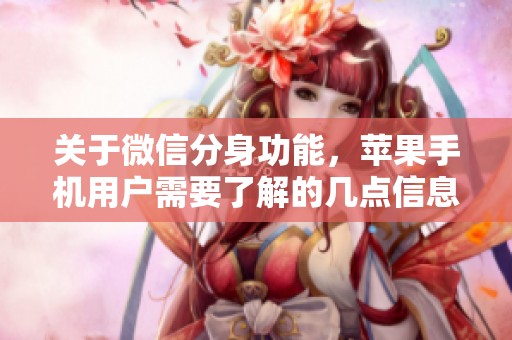 关于微信分身功能，苹果手机用户需要了解的几点信息