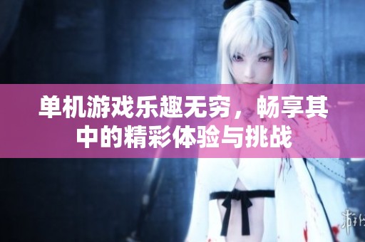 单机游戏乐趣无穷，畅享其中的精彩体验与挑战