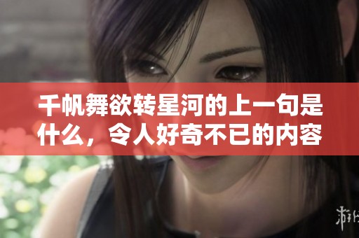 千帆舞欲转星河的上一句是什么，令人好奇不已的内容是什么呢