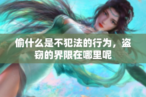 偷什么是不犯法的行为，盗窃的界限在哪里呢