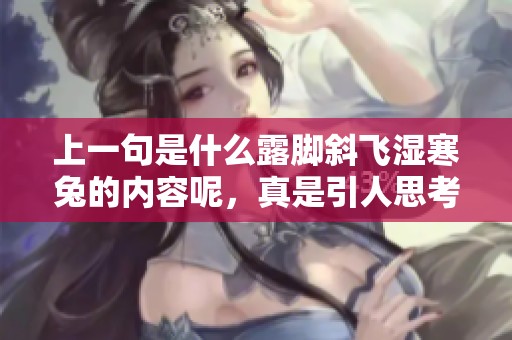 上一句是什么露脚斜飞湿寒兔的内容呢，真是引人思考与想象。