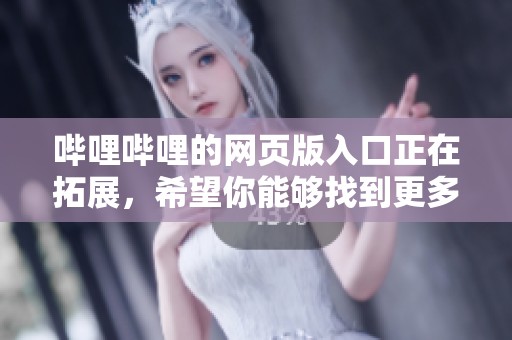 哔哩哔哩的网页版入口正在拓展，希望你能够找到更多精彩内容