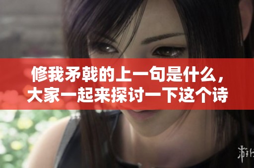 修我矛戟的上一句是什么，大家一起来探讨一下这个诗句吧