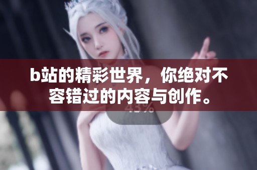 b站的精彩世界，你绝对不容错过的内容与创作。
