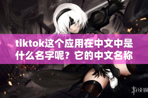 tiktok这个应用在中文中是什么名字呢？它的中文名称我们应该知道。