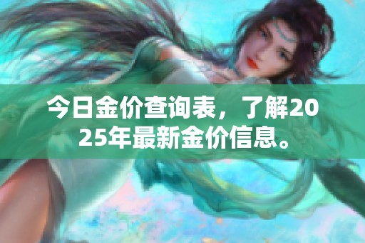 今日金价查询表，了解2025年最新金价信息。