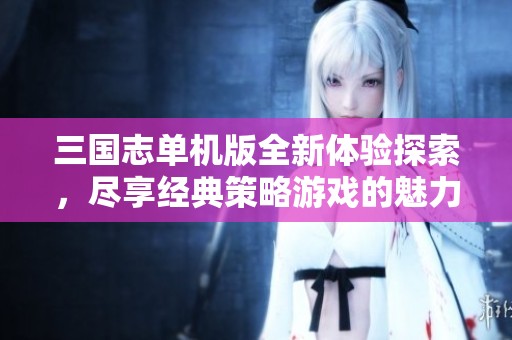 三国志单机版全新体验探索，尽享经典策略游戏的魅力与乐趣