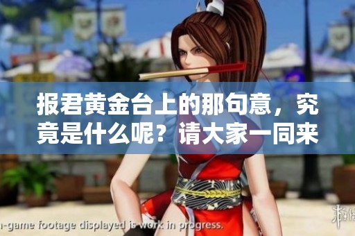报君黄金台上的那句意，究竟是什么呢？请大家一同来探索！