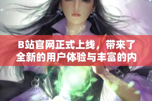 B站官网正式上线，带来了全新的用户体验与丰富的内容选择