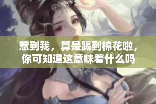惹到我，算是踢到棉花啦，你可知道这意味着什么吗