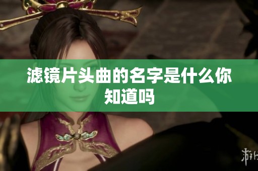 滤镜片头曲的名字是什么你知道吗