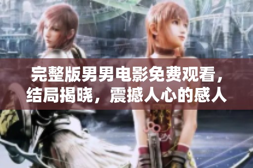 完整版男男电影免费观看，结局揭晓，震撼人心的感人故事！