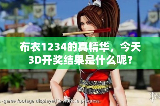 布衣1234的真精华，今天3D**结果是什么呢？