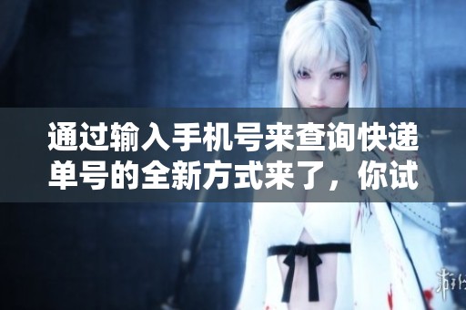 通过输入手机号来查询快递单号的全新方式来了，你试过吗