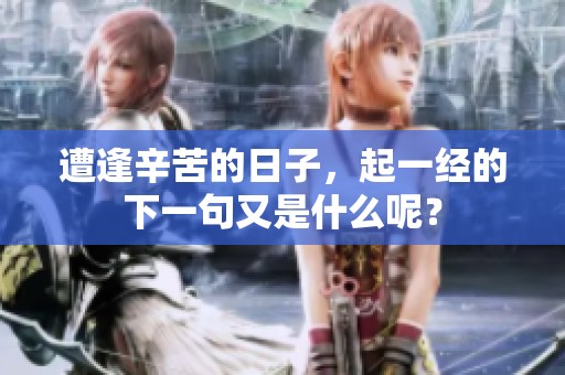 遭逢辛苦的日子，起一经的下一句又是什么呢？