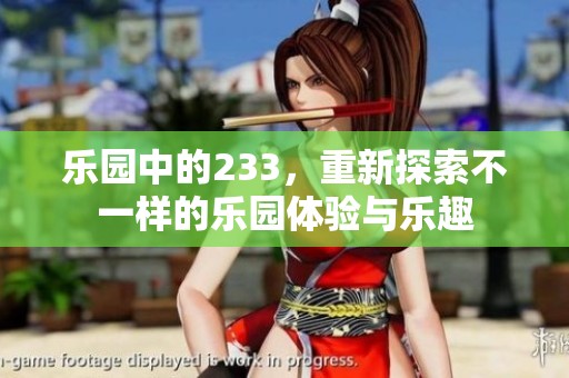 乐园中的233，重新探索不一样的乐园体验与乐趣