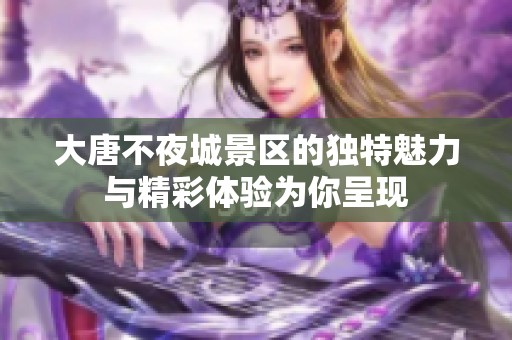大唐不夜城景区的独特魅力与精彩体验为你呈现