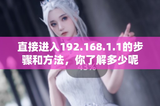 直接进入192.168.1.1的步骤和方法，你了解多少呢