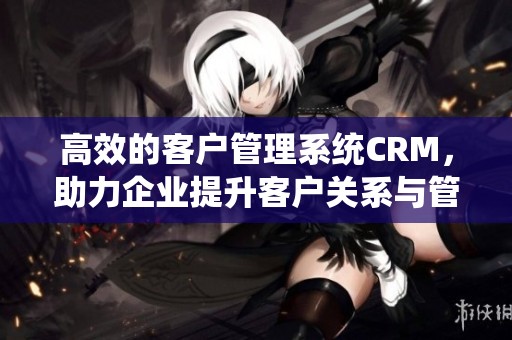 高效的客户管理系统CRM，助力企业提升客户关系与管理水平