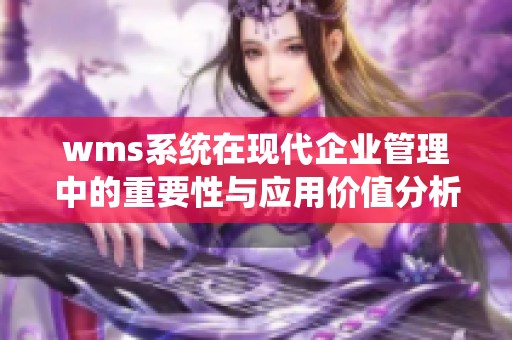 wms系统在现代企业管理中的重要性与应用价值分析
