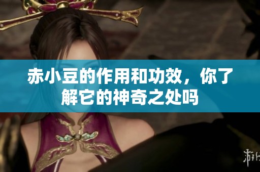 赤小豆的作用和功效，你了解它的神奇之处吗