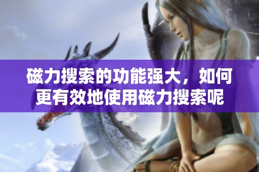 磁力搜索的功能强大，如何更有效地使用磁力搜索呢
