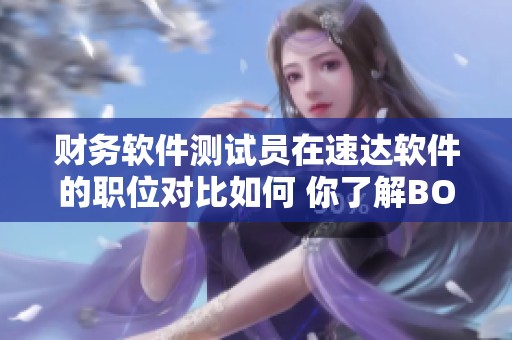 财务软件测试员在速达软件的职位对比如何 你了解BOSS直聘的情况吗