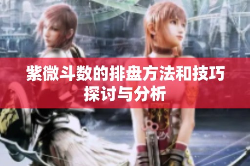 紫微斗数的排盘方法和技巧探讨与分析