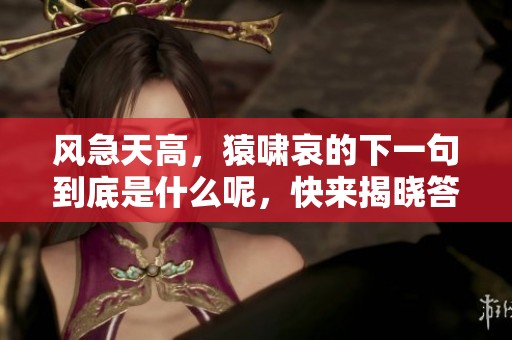 风急天高，猿啸哀的下一句到底是什么呢，快来揭晓答案吧