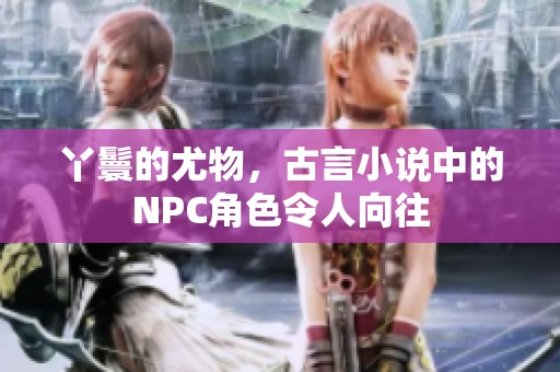 丫鬟的尤物，古言小说中的NPC角色令人向往