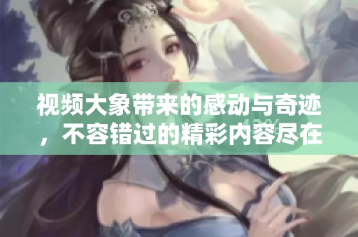 视频大象带来的感动与奇迹，不容错过的精彩内容尽在这里