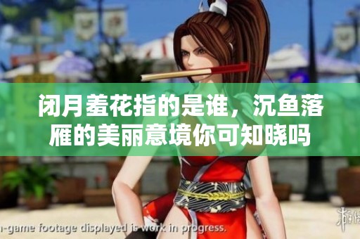 闭月羞花指的是谁，沉鱼落雁的美丽意境你可知晓吗