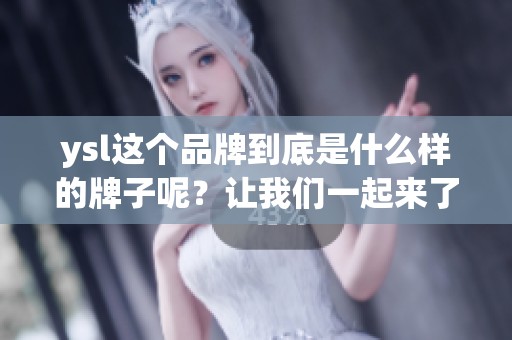 ysl这个品牌到底是什么样的牌子呢？让我们一起来了解一下它的魅力与特征。