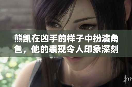 熊凯在凶手的样子中扮演角色，他的表现令人印象深刻。