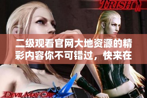 二级观看官网大地资源的精彩内容你不可错过，快来在线观看！