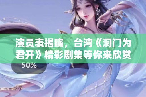 演员表揭晓，台湾《洞门为君开》精彩剧集等你来欣赏